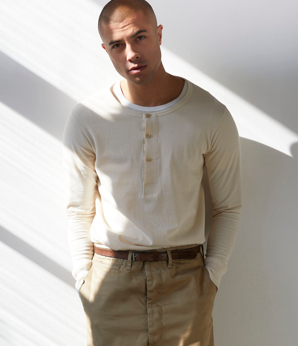 Long Sleeve Henley - natural