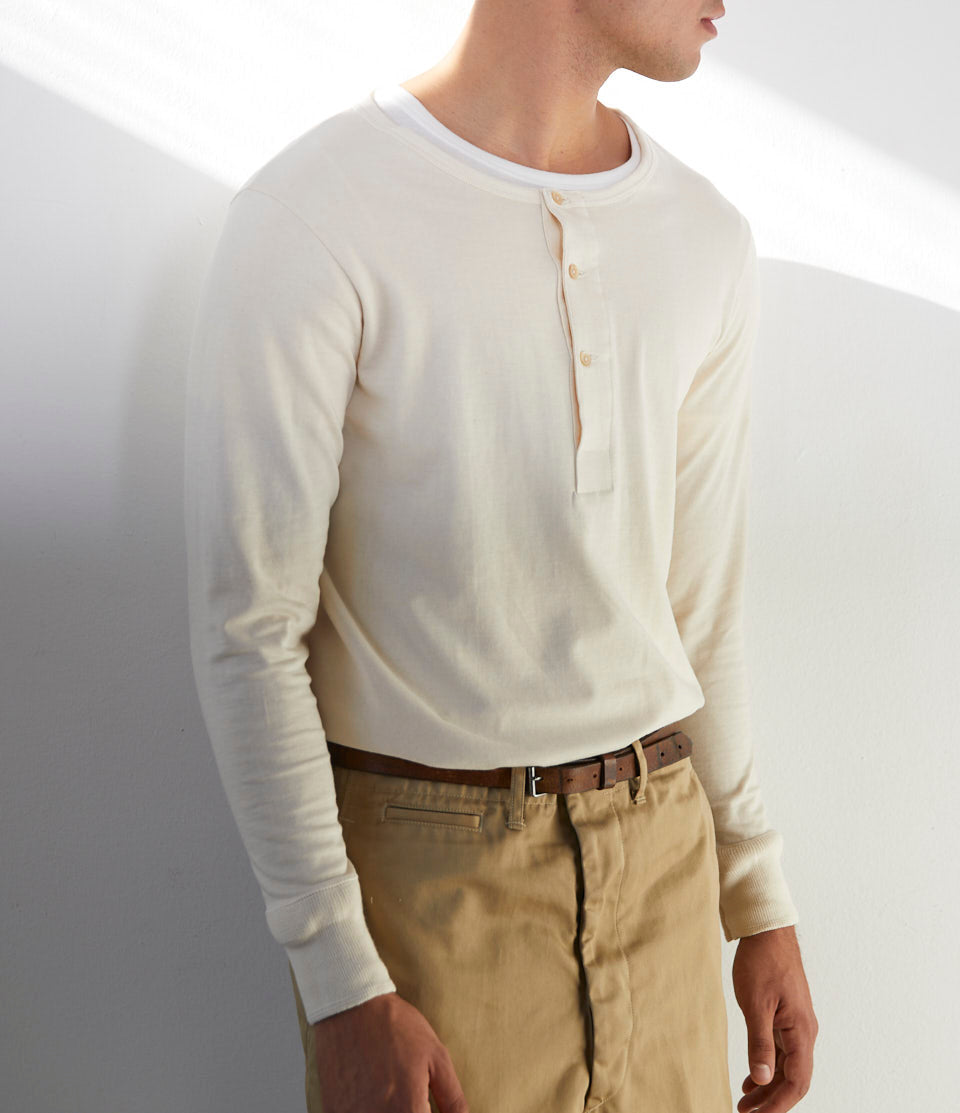 Long Sleeve Henley - natural