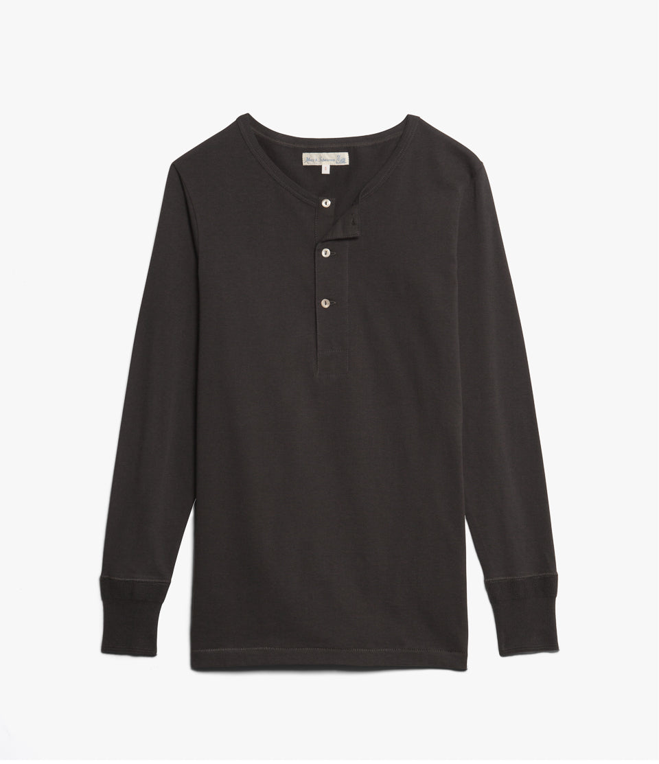 Long Sleeve Henley - charcoal