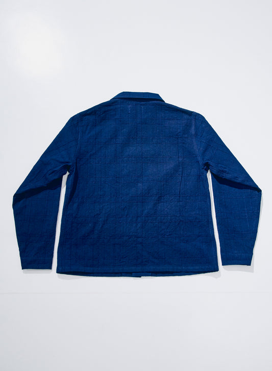 Indigo Sashiko Lattice Dobby Jacket