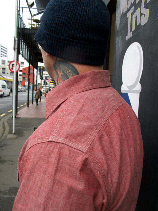 Red Chambray LS