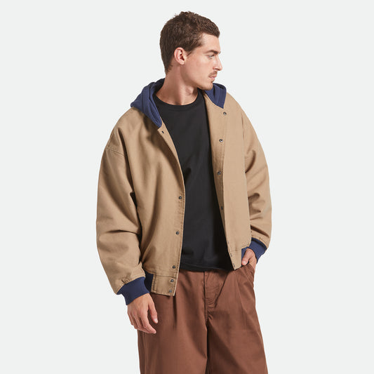 Canvas hooded bomber jacket