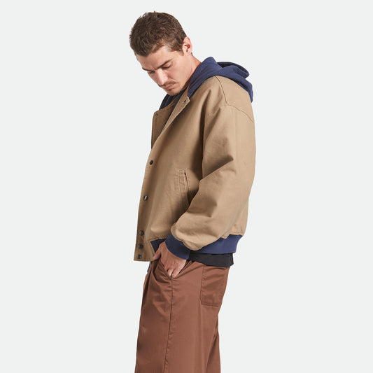Canvas hooded bomber jacket