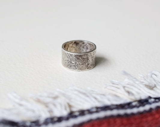 Hand beaten Silver Ring