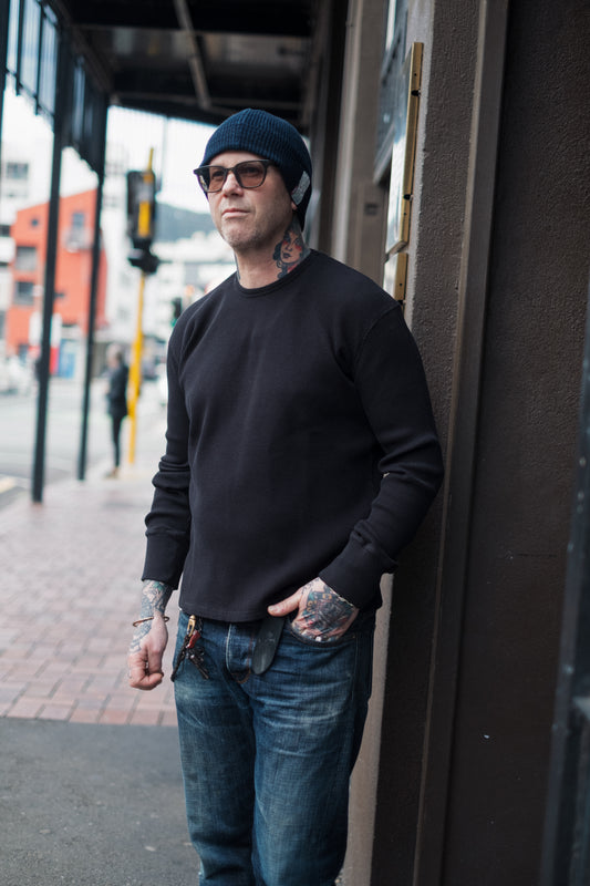 LS Waffle Tee - Black