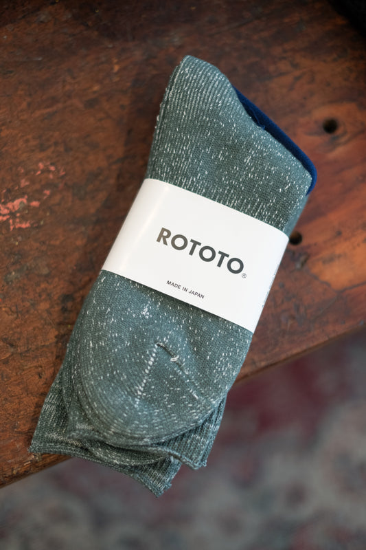 Washi Pile Crew Socks - Green