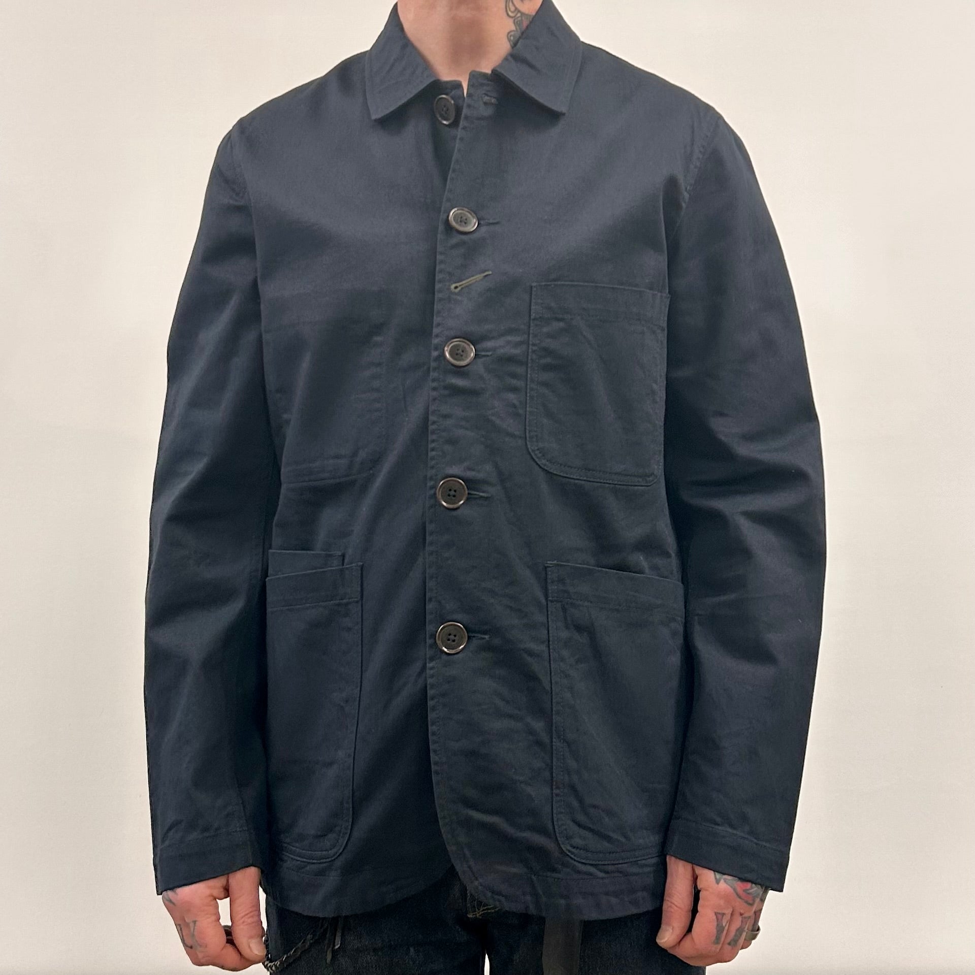 Universal works bakers jacket hotsell navy twill