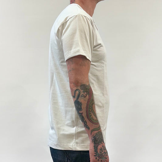 Short Sleeve Henley - White