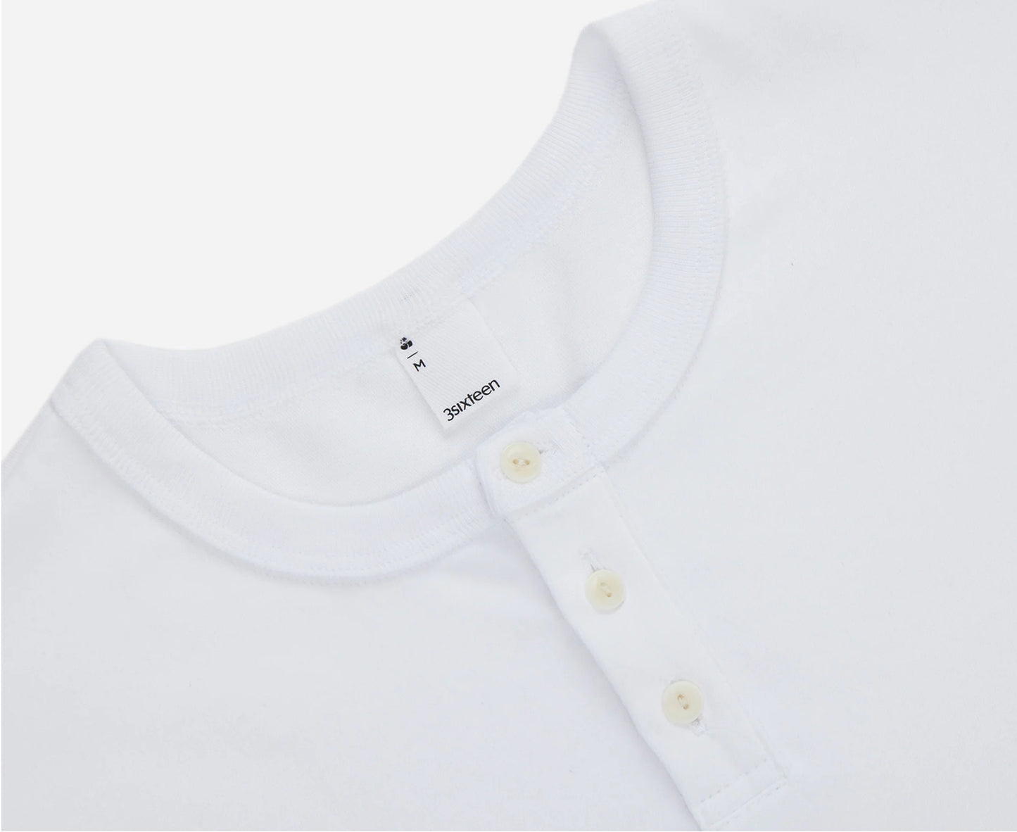 Short Sleeve Henley - White