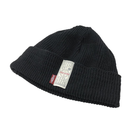 Cotton knit watch cap - Black