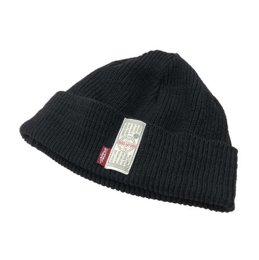 Cotton knit watch cap - Black
