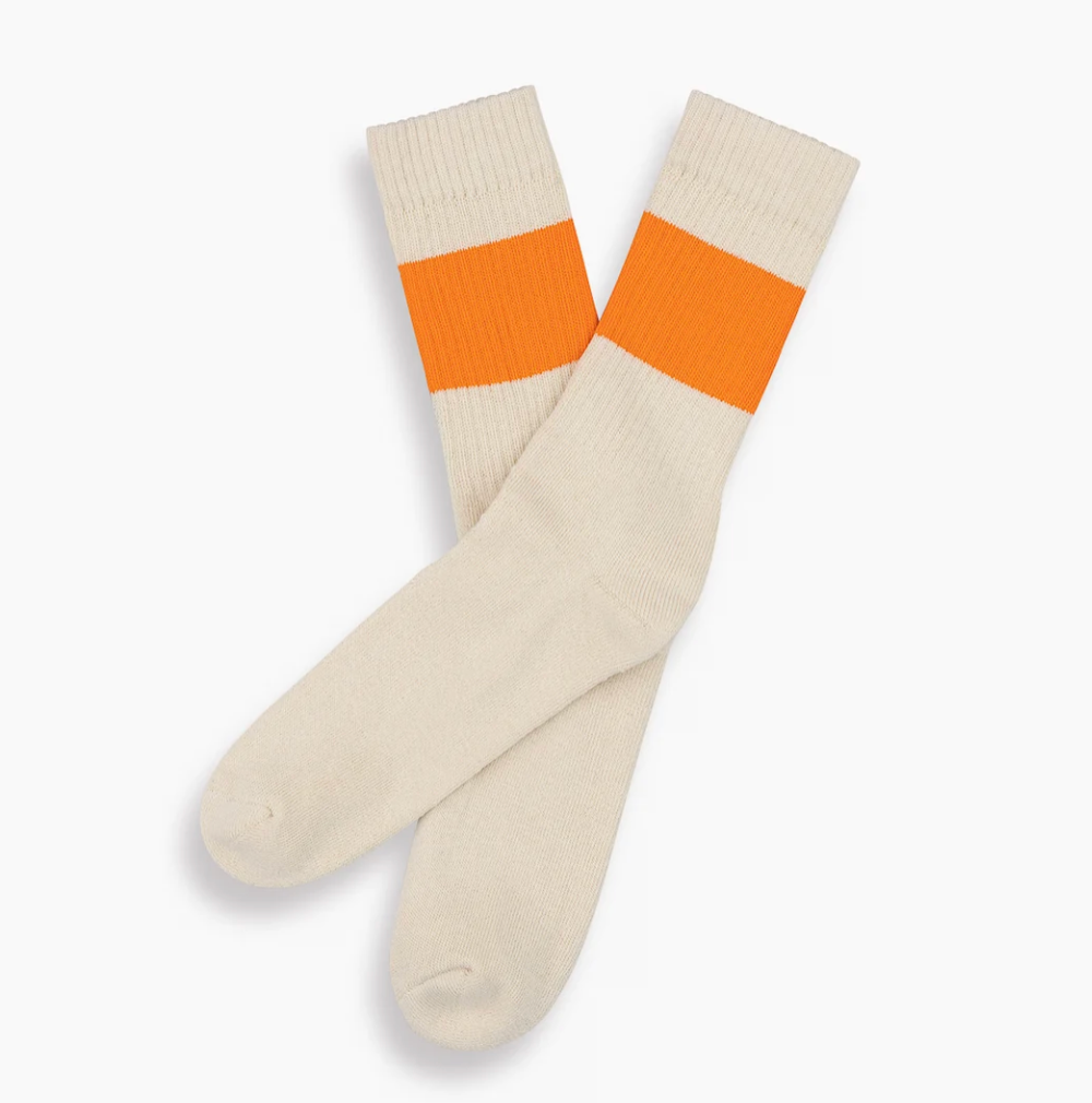 Sport Socks - Ecru/Orange