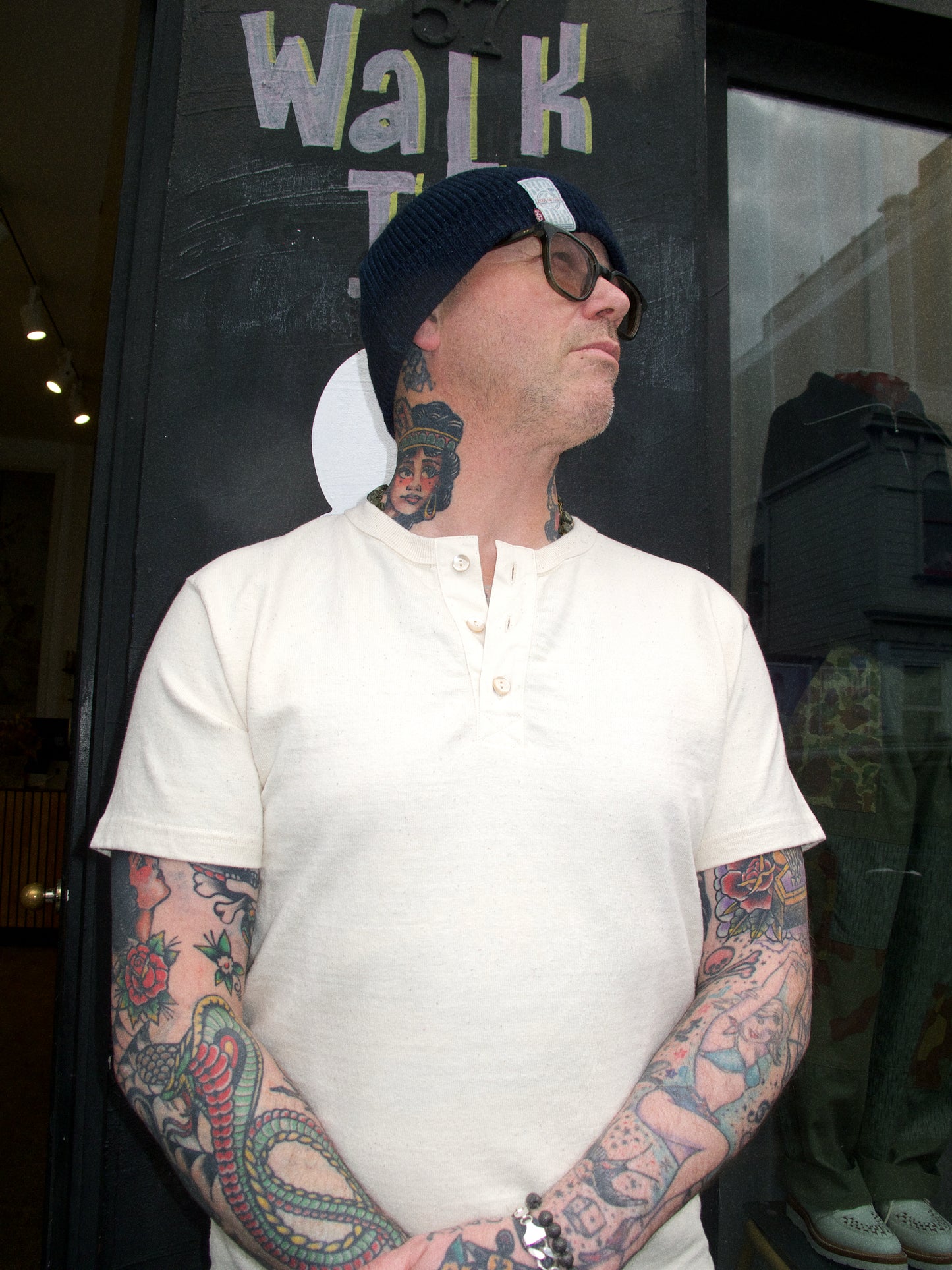 Japanese Cotton Henley - natural