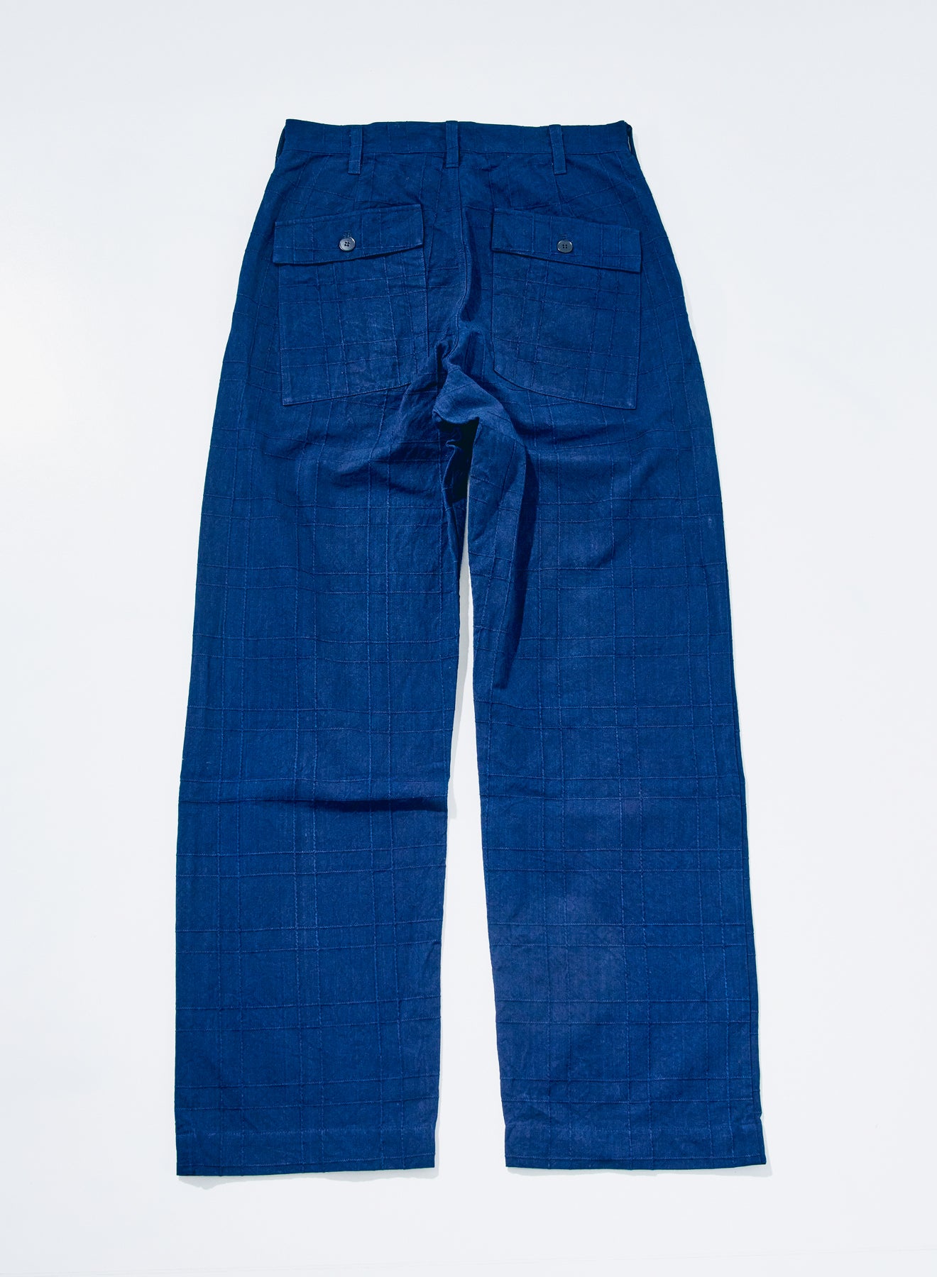 Indigo Sashiko Lattice Dobby Pants