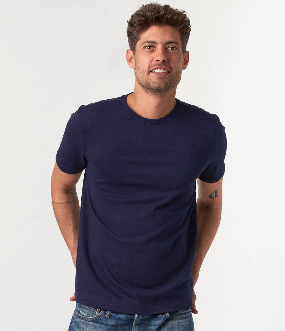 Classic Fit Loopwheeled T-Shirt - 215 Ink Blue