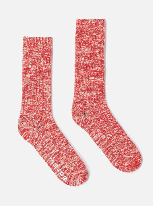 Slub Socks Red