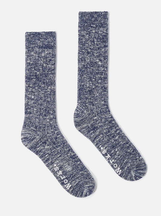 Slub Socks Navy