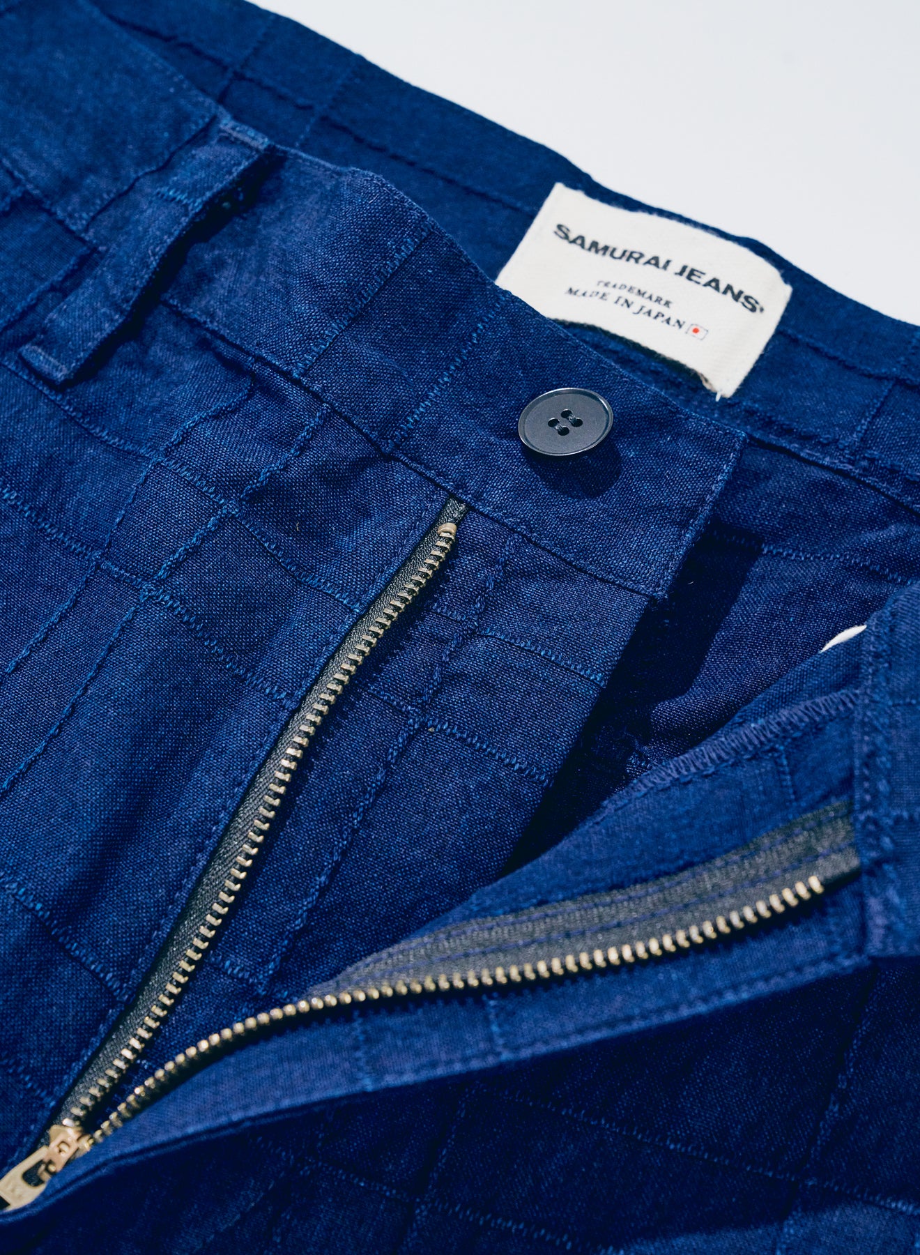 Indigo Sashiko Lattice Dobby Pants