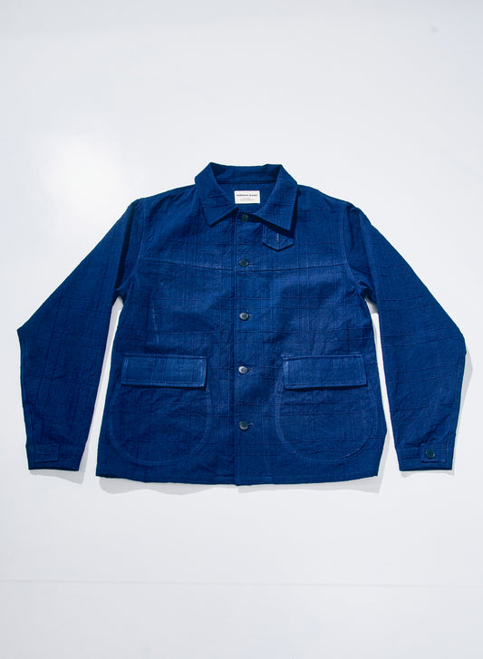 Indigo Sashiko Lattice Dobby Jacket