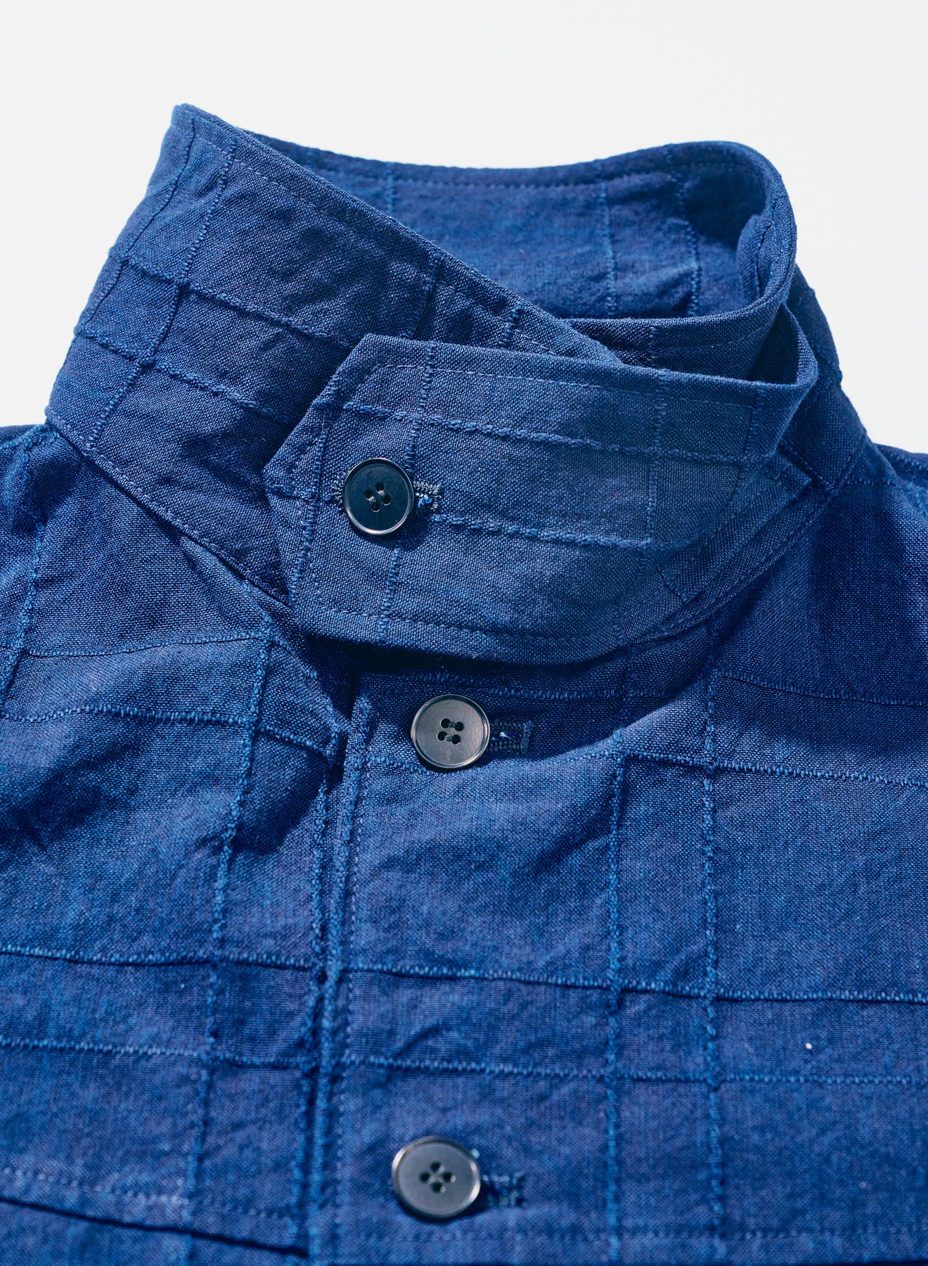 Indigo Sashiko Lattice Dobby Jacket