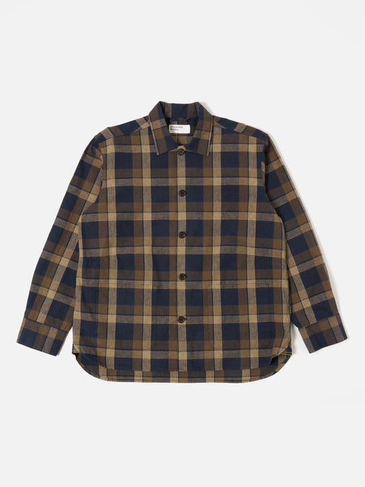 Travail Overshirt - Big Check Navy/Brown