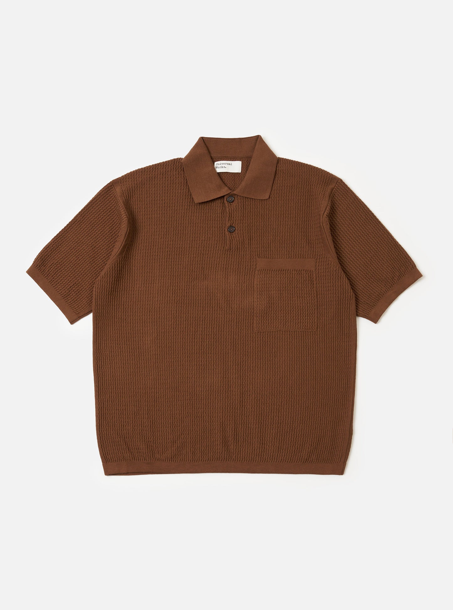 Brown SS Knit Polo