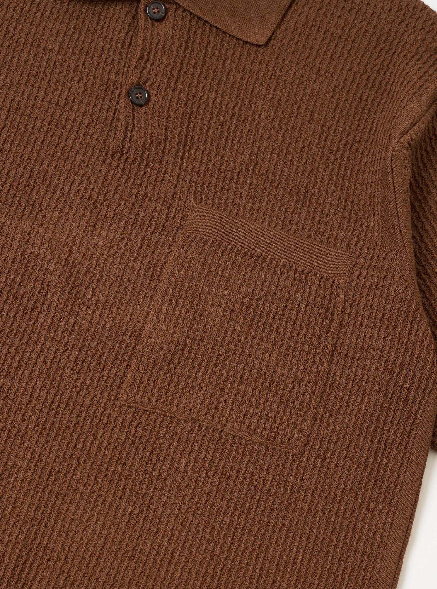 Brown SS Knit Polo