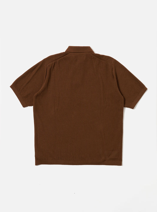 Brown SS Knit Polo