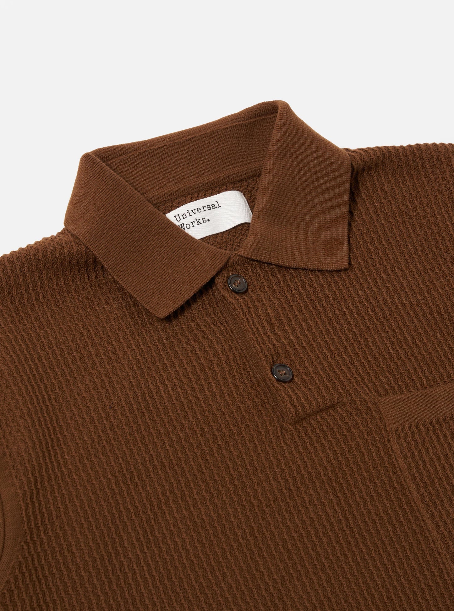Brown SS Knit Polo