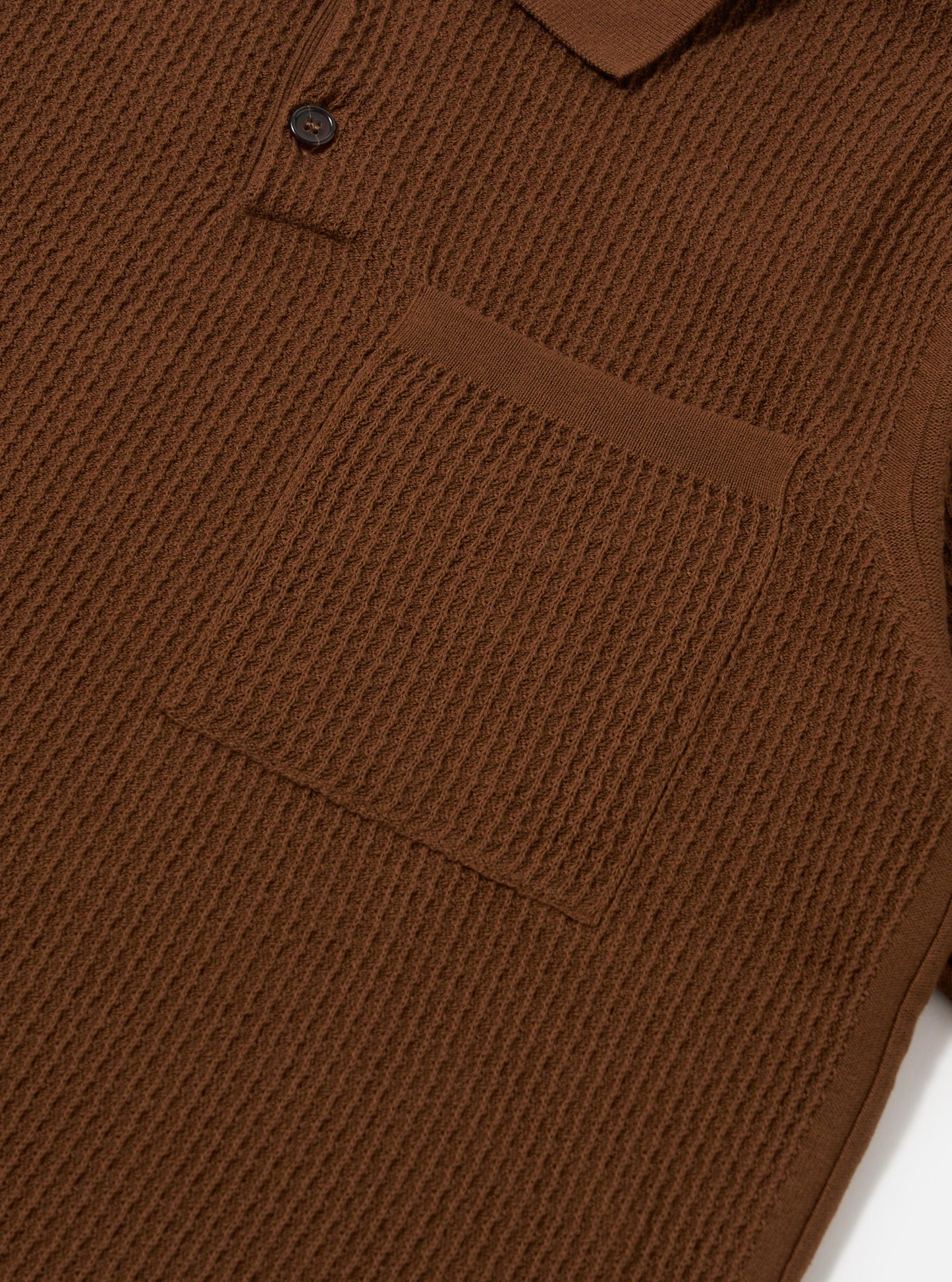 Brown SS Knit Polo