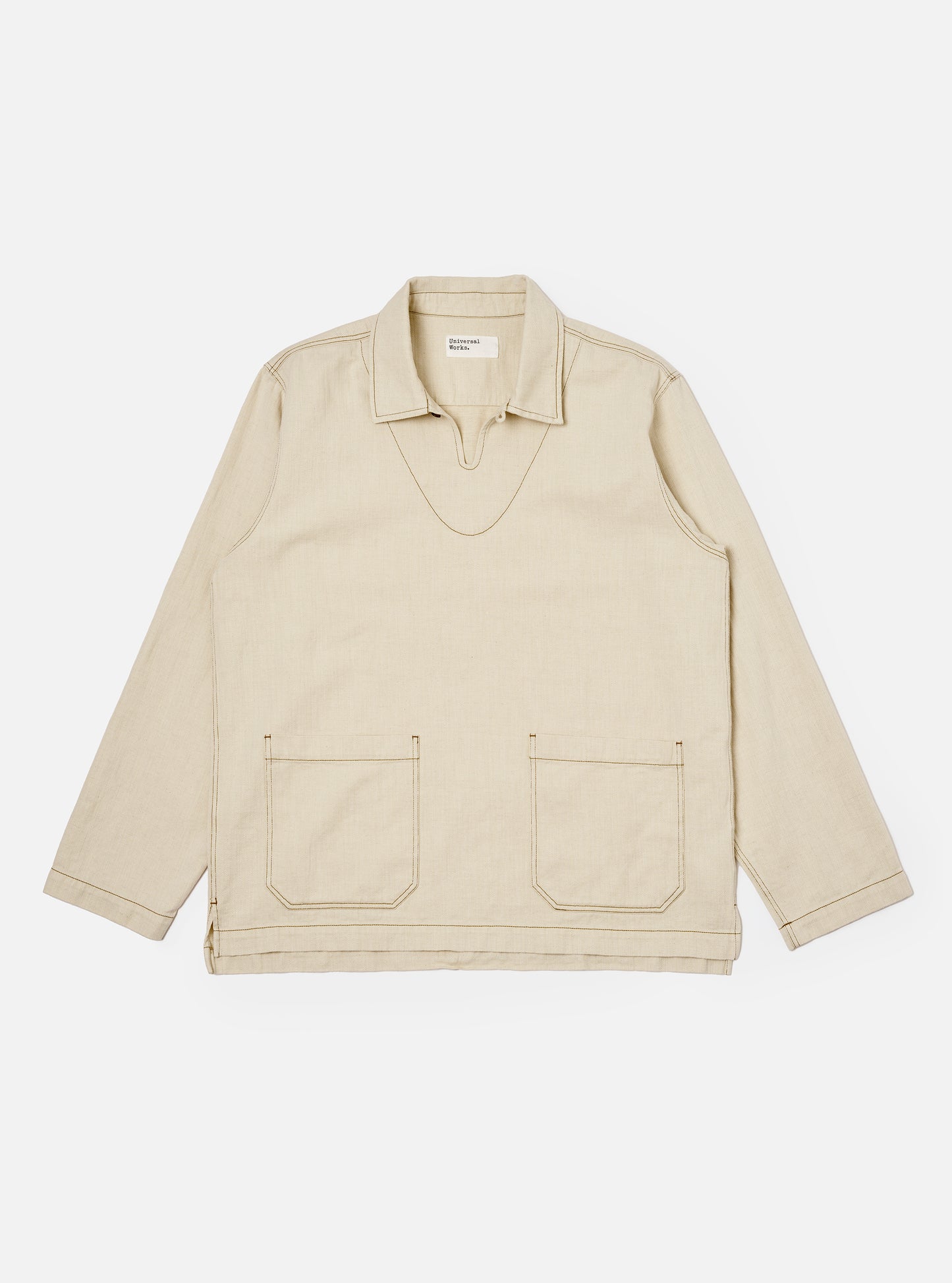 Ecru Cotton Smock Overshirt