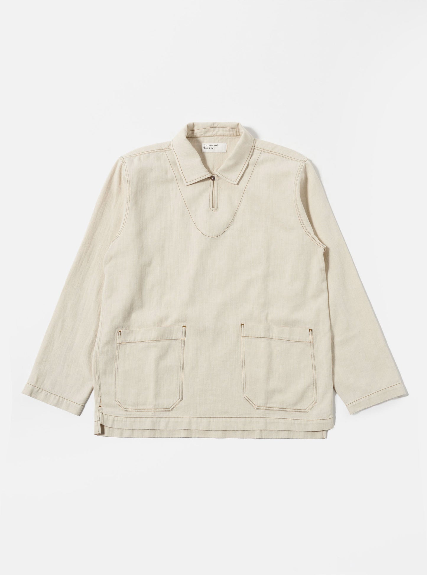 Ecru Cotton Smock Overshirt