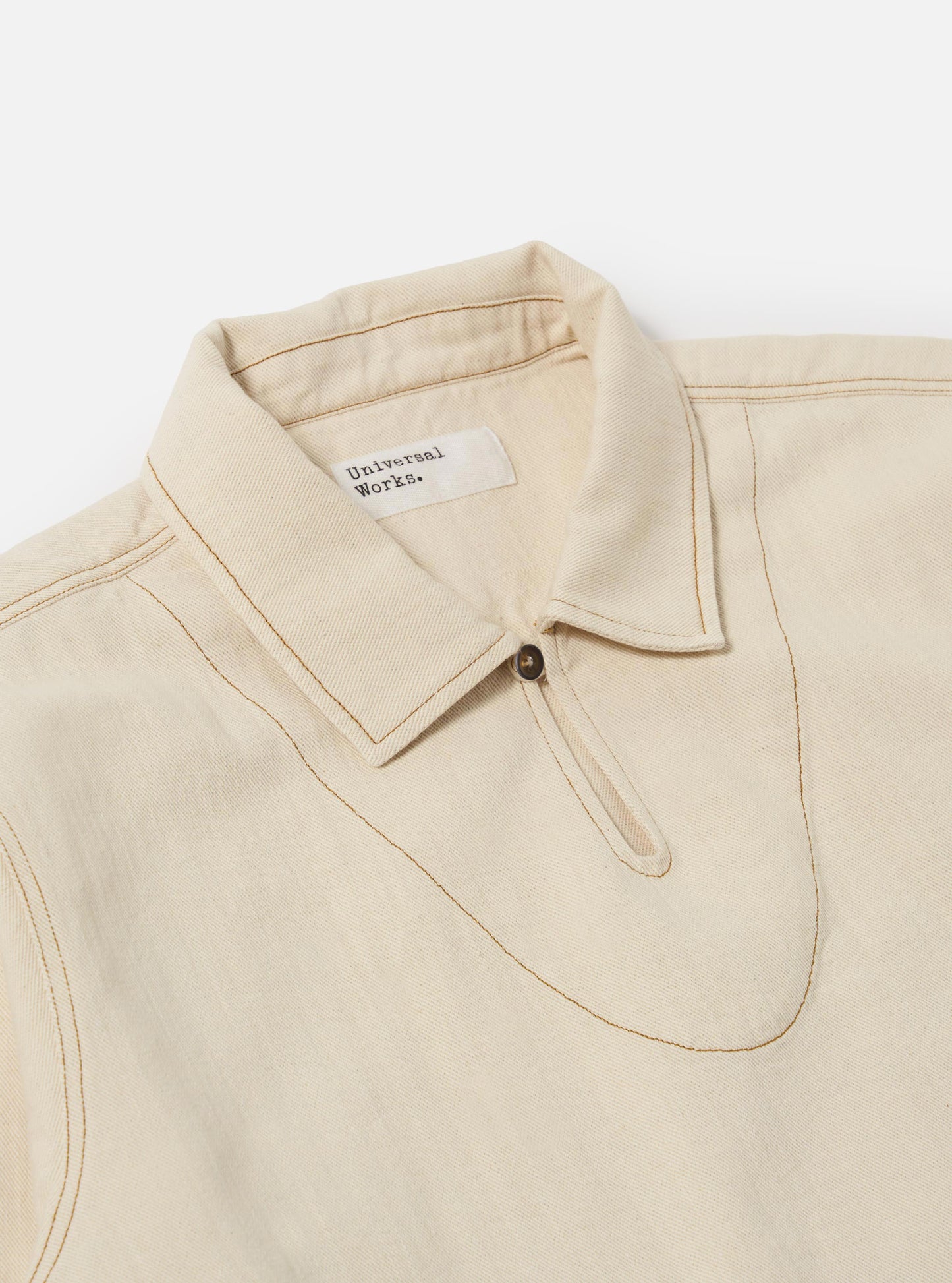 Ecru Cotton Smock Overshirt