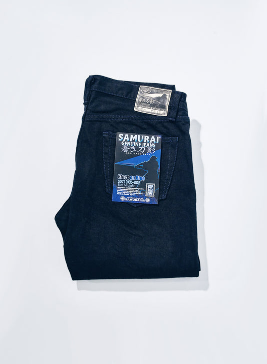 "BOB" Black on Blue 15oz Slim Straight