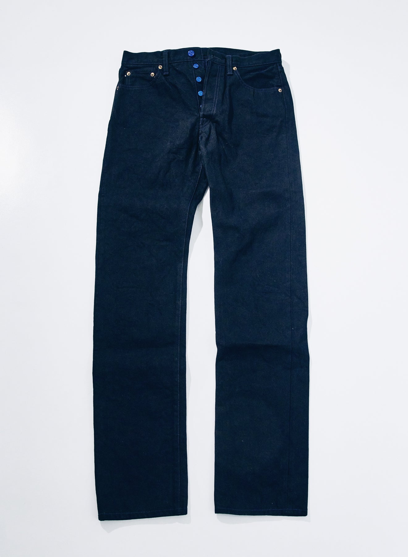 "BOB" Black on Blue 15oz Slim Straight