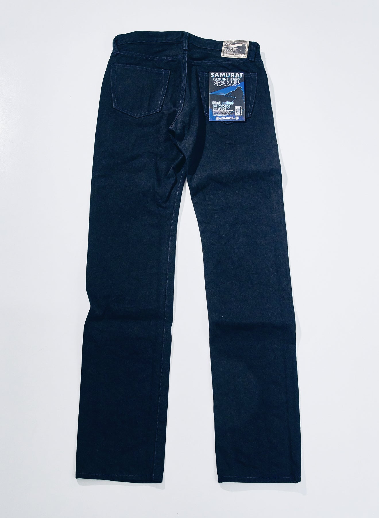 "BOB" Black on Blue 15oz Slim Straight