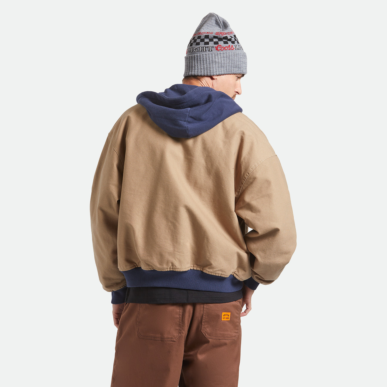 Canvas hooded bomber jacket