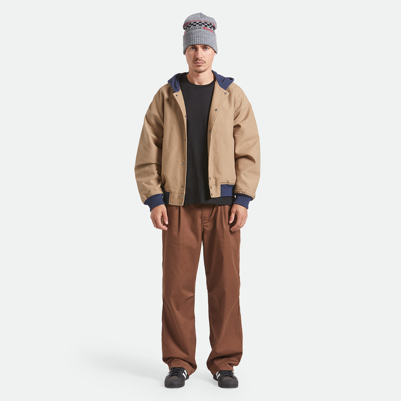 Canvas hooded bomber jacket