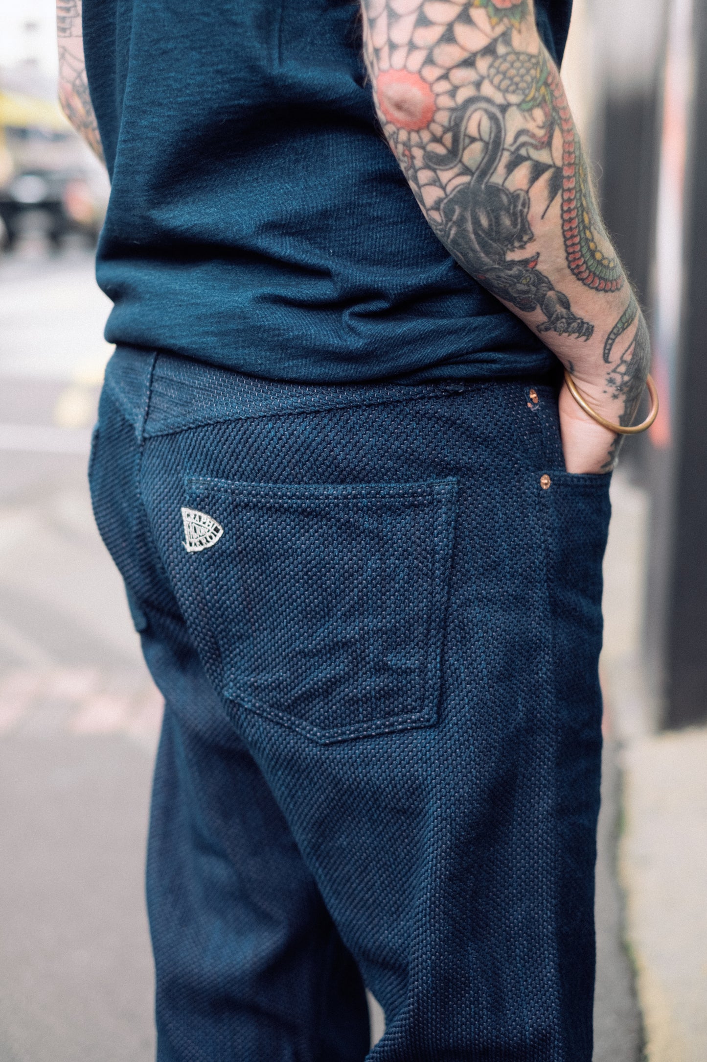 Sashiko Loose Straight Jeans