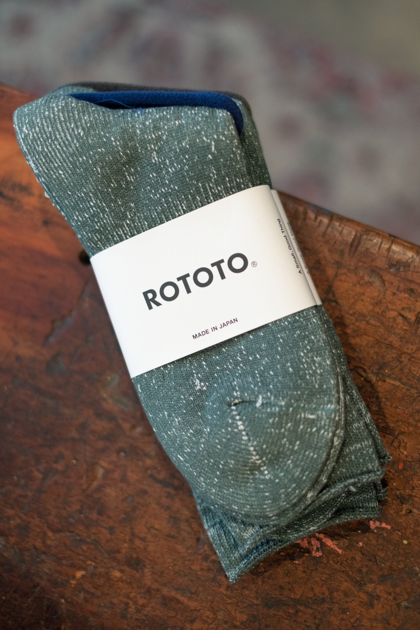 Washi Pile Crew Socks - Green