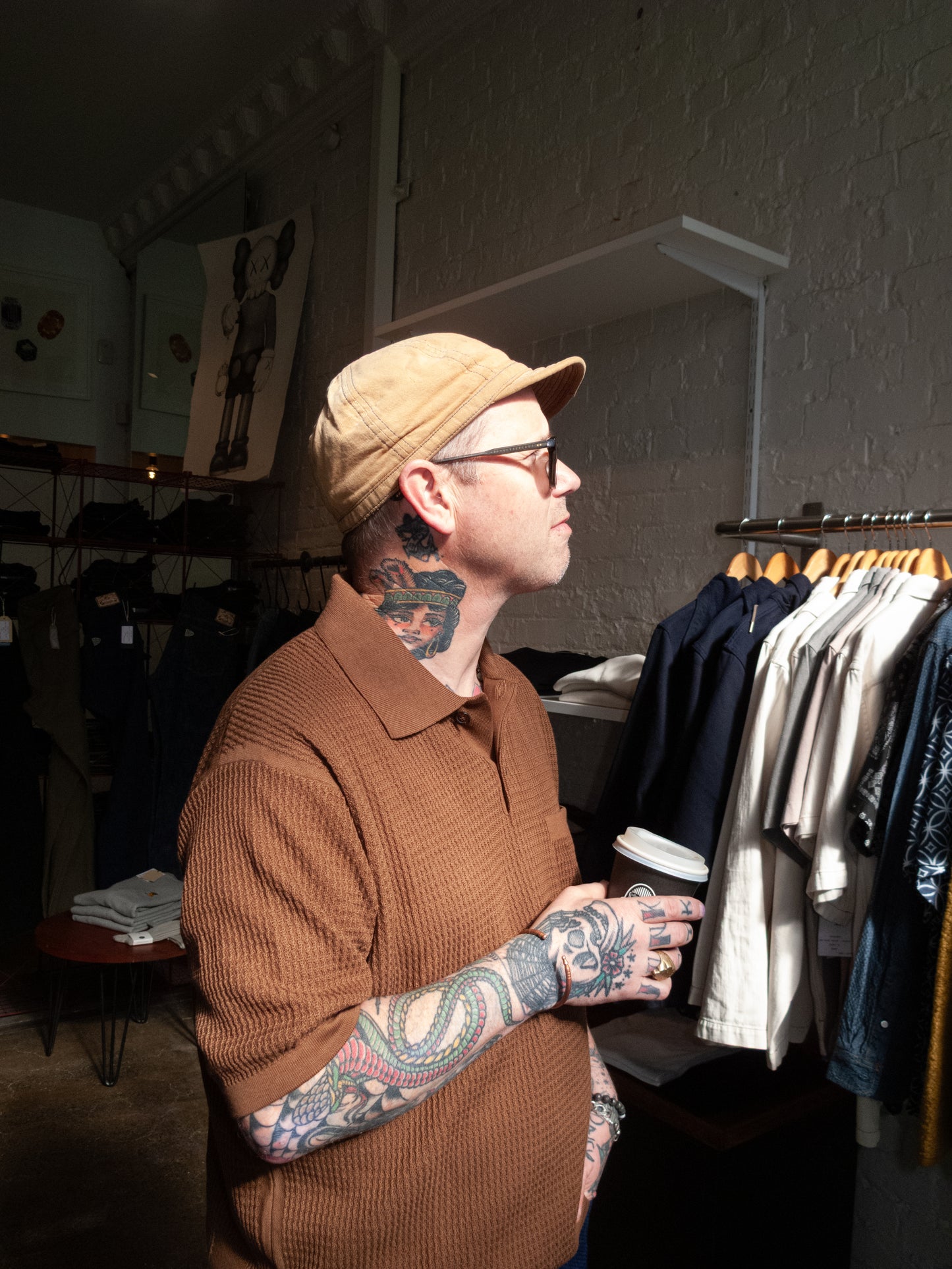 Brown SS Knit Polo