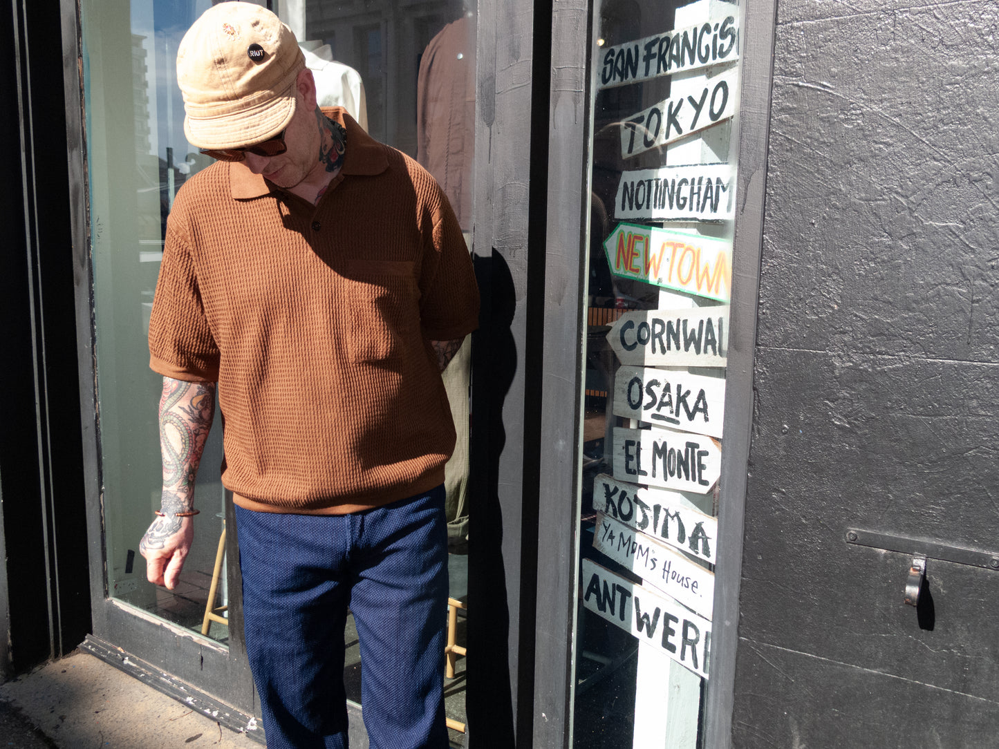 Brown SS Knit Polo
