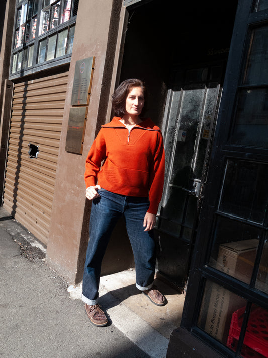 Track Sweater - Burnt Orange