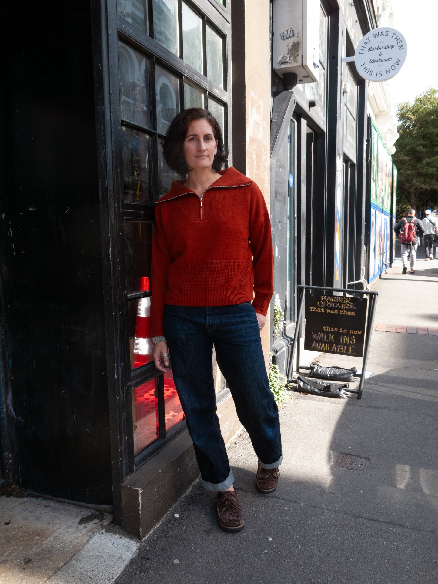 Track Sweater - Burnt Orange