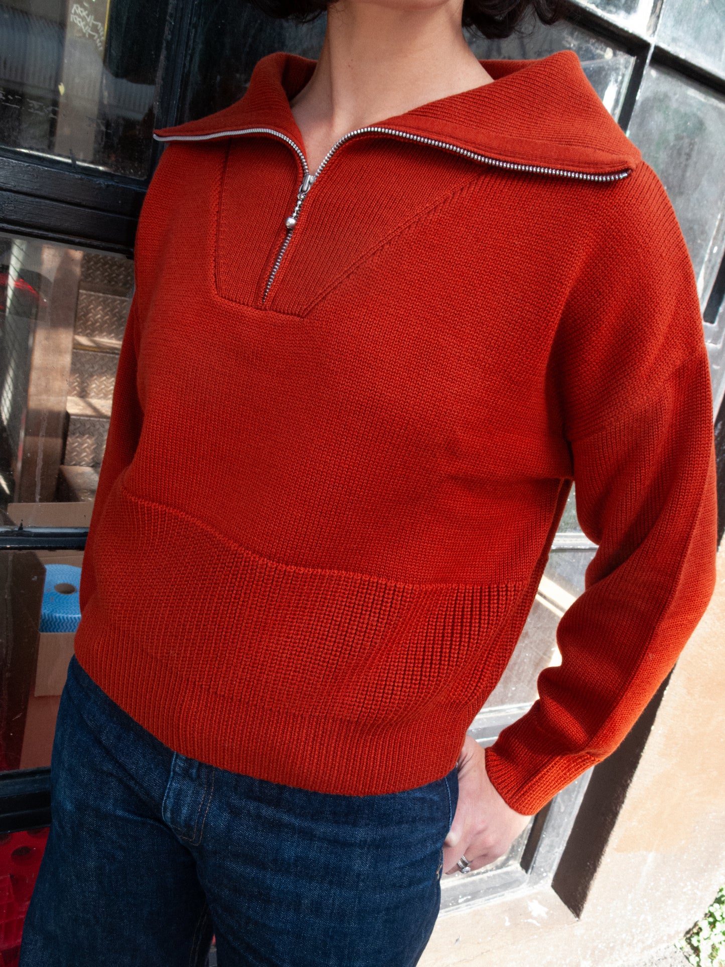 Track Sweater - Burnt Orange