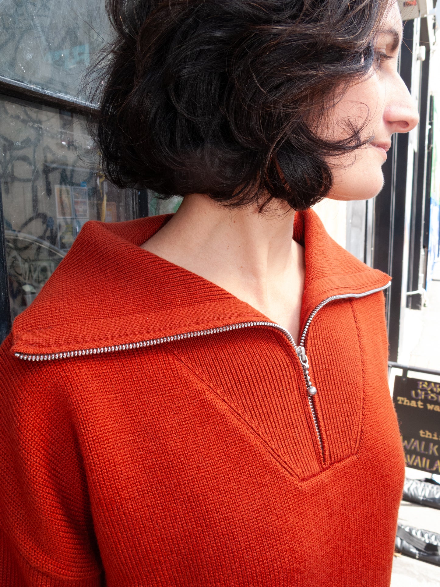 Track Sweater - Burnt Orange