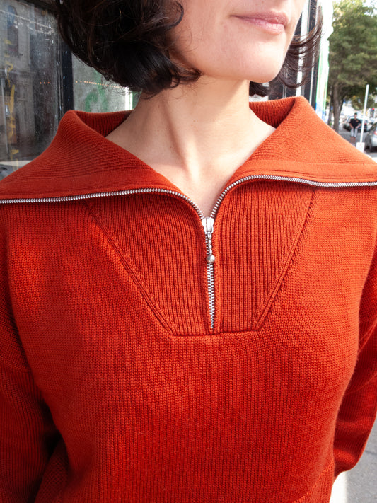 Track Sweater - Burnt Orange
