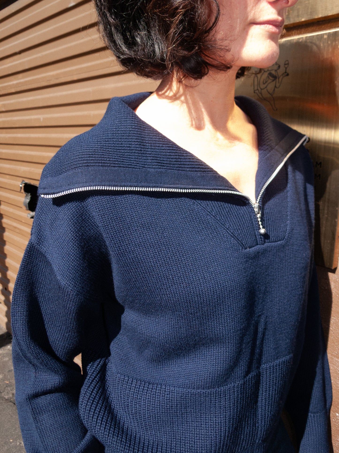 Track Sweater - Navy