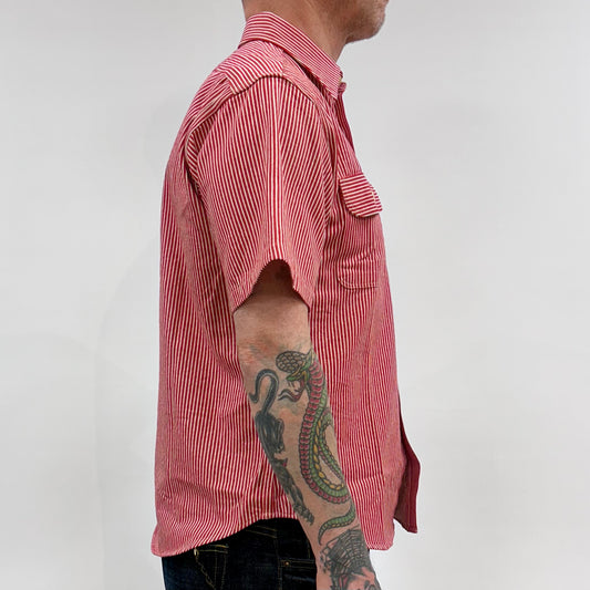 Hickory Stripe Workshirt - Red