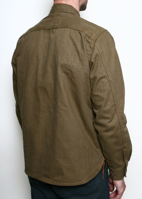 Golden Brown Dyed Selvedge Canvas Workshirt